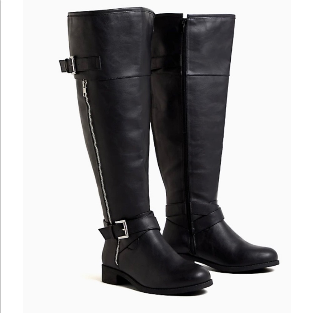 TORRID Black Leather over the knee boot